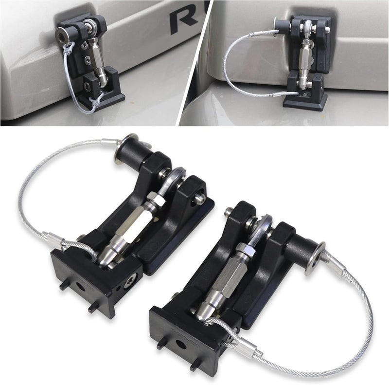 RERPRO TJ Hood Latches Lock for 1997-2006 Jeep Wrangler TJ Aluminum Locking Hood Latch Safety Catch Kit Replacement, Eliminate Hoods Flutter, 1 Pair Black with 2 Keys - Image 1